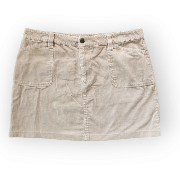 Vintage Y2K Old Navy Tan Corduroy Mini Skirt 12 - Picture 2 of 9